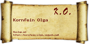 Kornfein Olga névjegykártya